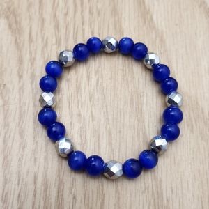 Bracelet Blue Silver Size 7 in.